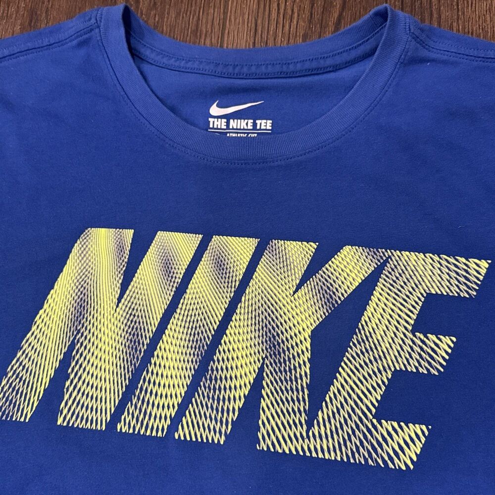 Nike DRI-FIT Graphic T-Shirt Men's Blue Short Sleeve Activewear Top Mens Large - Picture 5 of 7